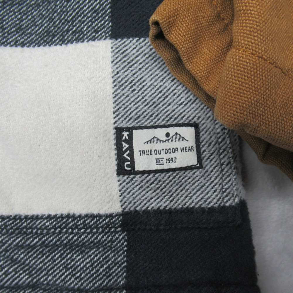 KAVU Jacket Women Medium Brown Plaid Insulated Quilt Lined Canvas Highland‎ Rain - Picture 4 of 12